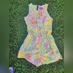 Lilly Pullitzer SUMMER ROMPER WITH POCKETS Size SMALL pink Orange White Green